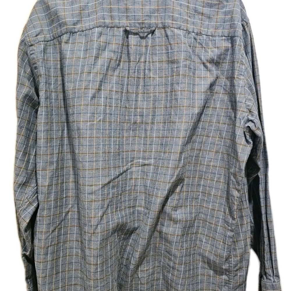 Orvis XL Blue and Tan Plaid Long-Sleeve Button-Down Shirt - Picture 2 of 4